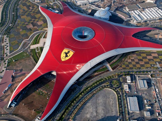 abu dhabi ferrari world aerial