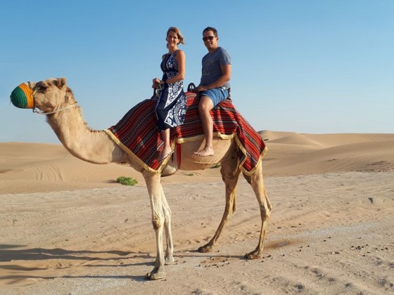 abu dhabi desert safari camel ride