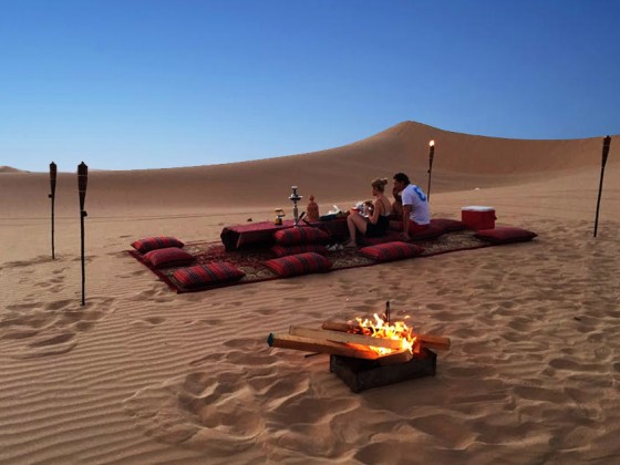 abu dhabi romantic dinner dune