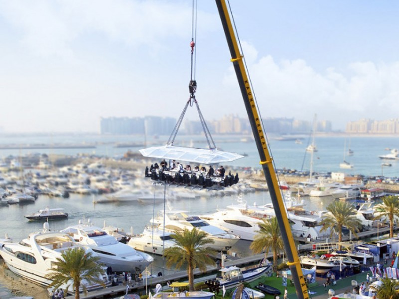 Dinner in the Sky in Dubai Dining in the Sky at the Dubai Marina