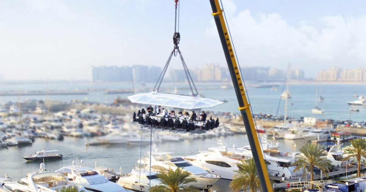 Dinner In The Sky In Dubai Dining In The Sky At The