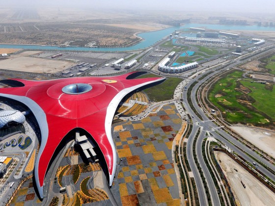 abu dhabi ferrari world aerial shot