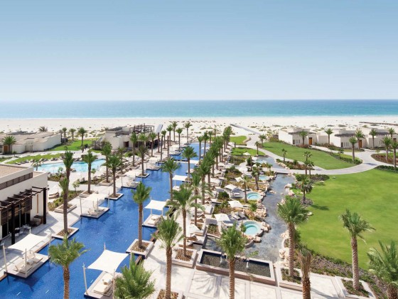 abu dhabi park hyatt saadiyat pool aerial